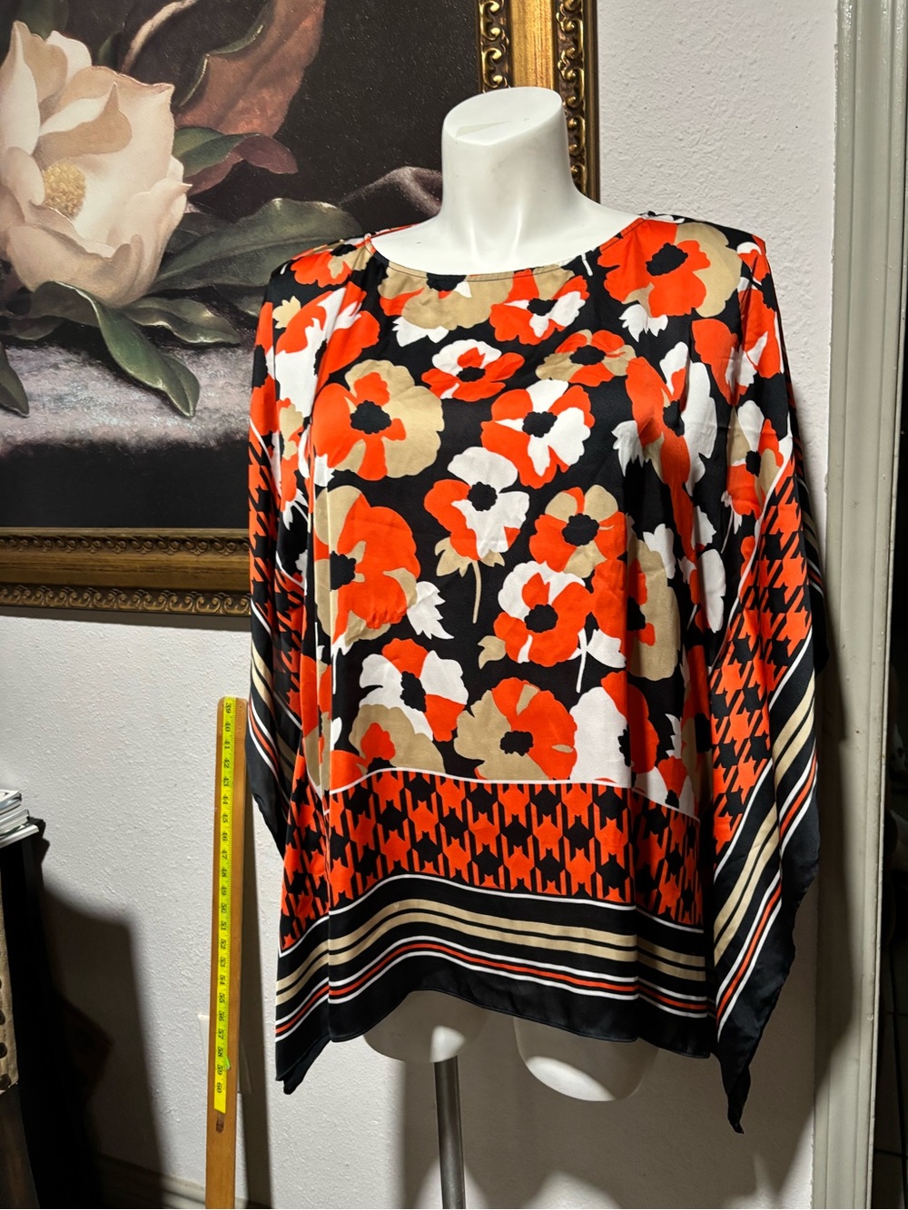 Michael Kors Floral Graphic Camisole in Black, Orange & Cream